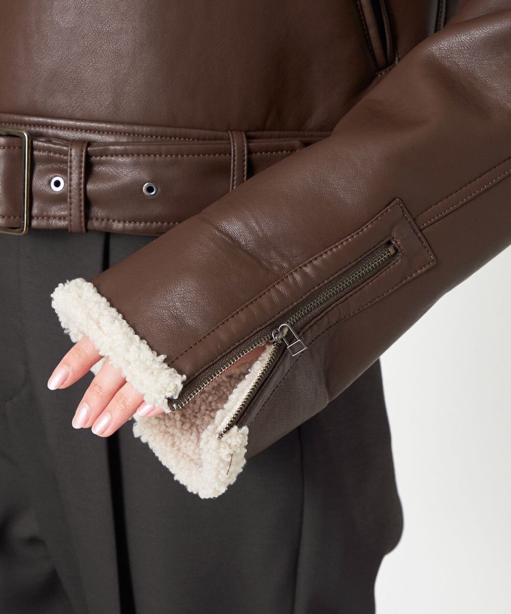 NAVE 【Nave】ヴィーガンムートン ライダースジャケット 