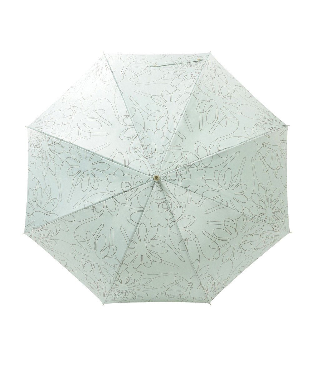 MOONBAT 【新色追加/耐風】ランバン オン ブルー 長傘 フラワー柄サテンジャガードプリント 