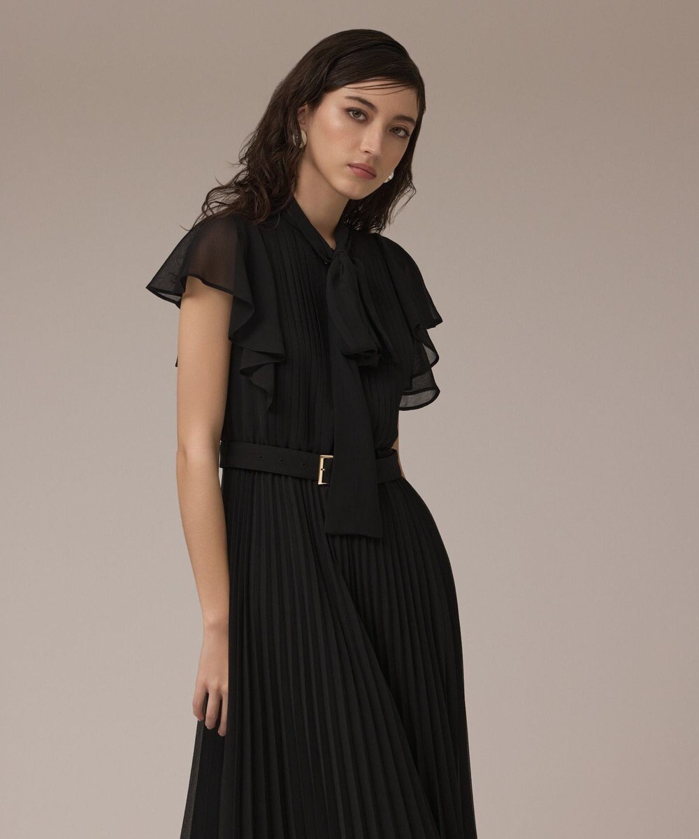 GRACE CONTINENTAL ボウタイプリーツドレス 