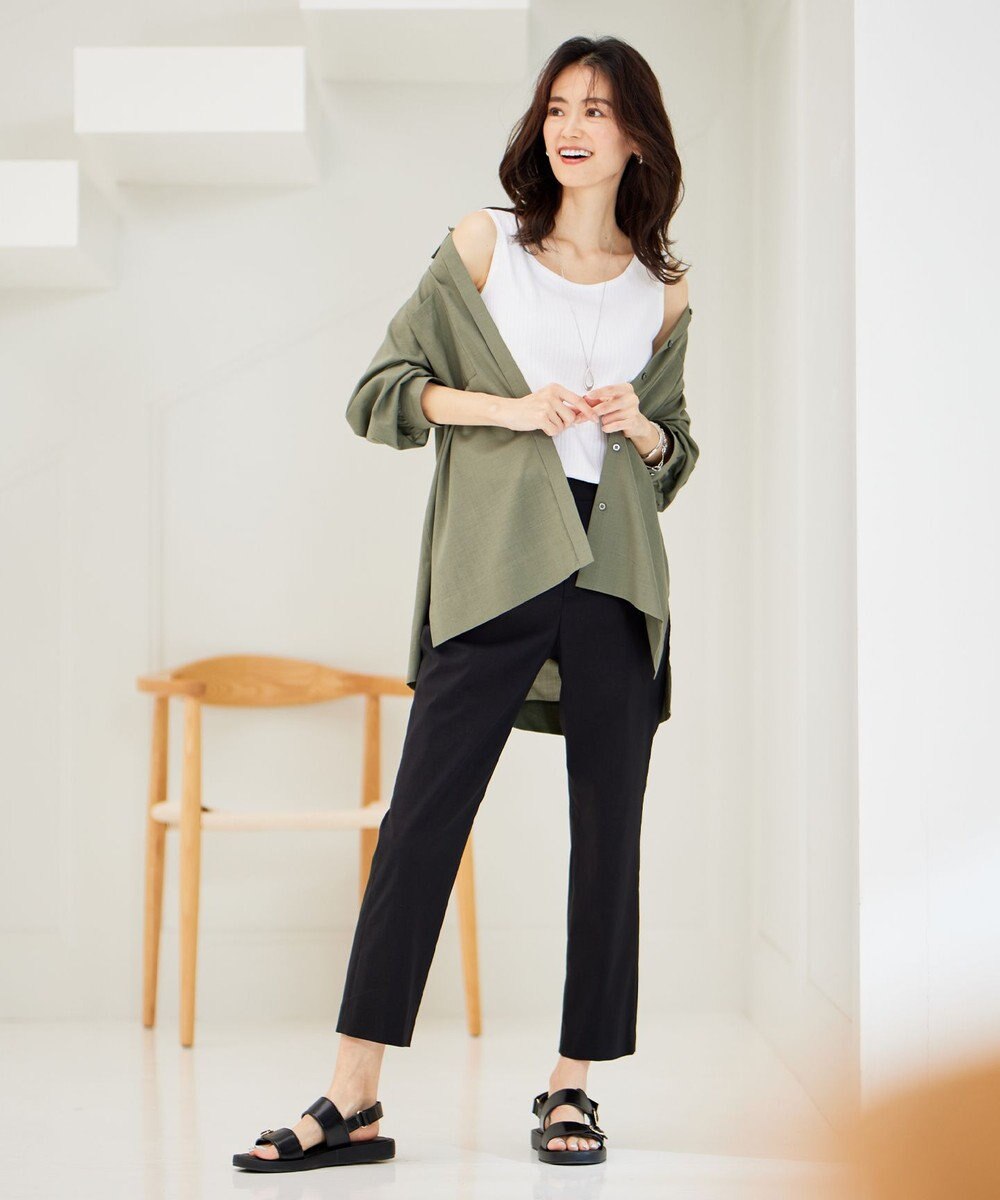 J.PRESS LADIES コットンリブ ノースリーブ カットソー 