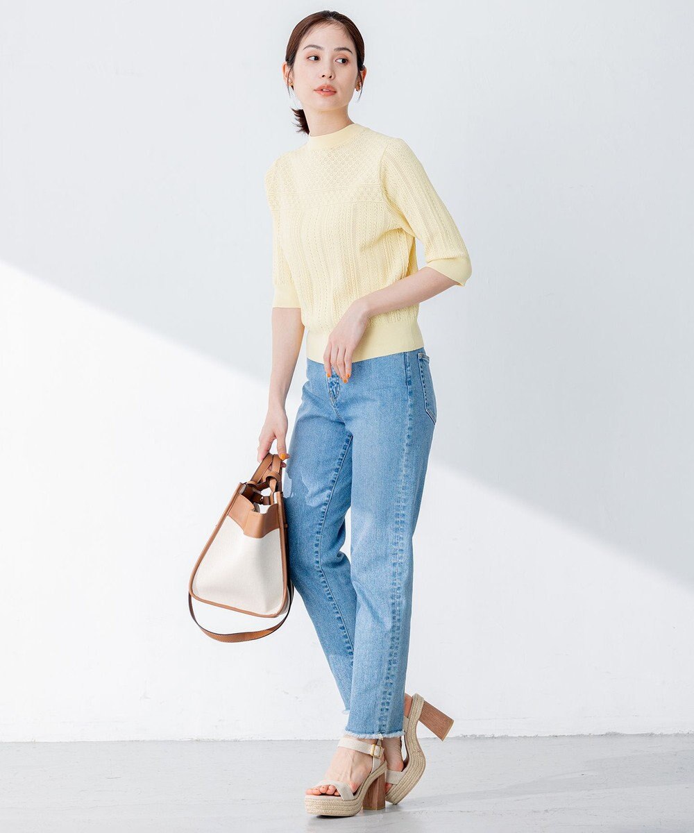 組曲 【前後着用可】MINAレーシーニット カーディガン 