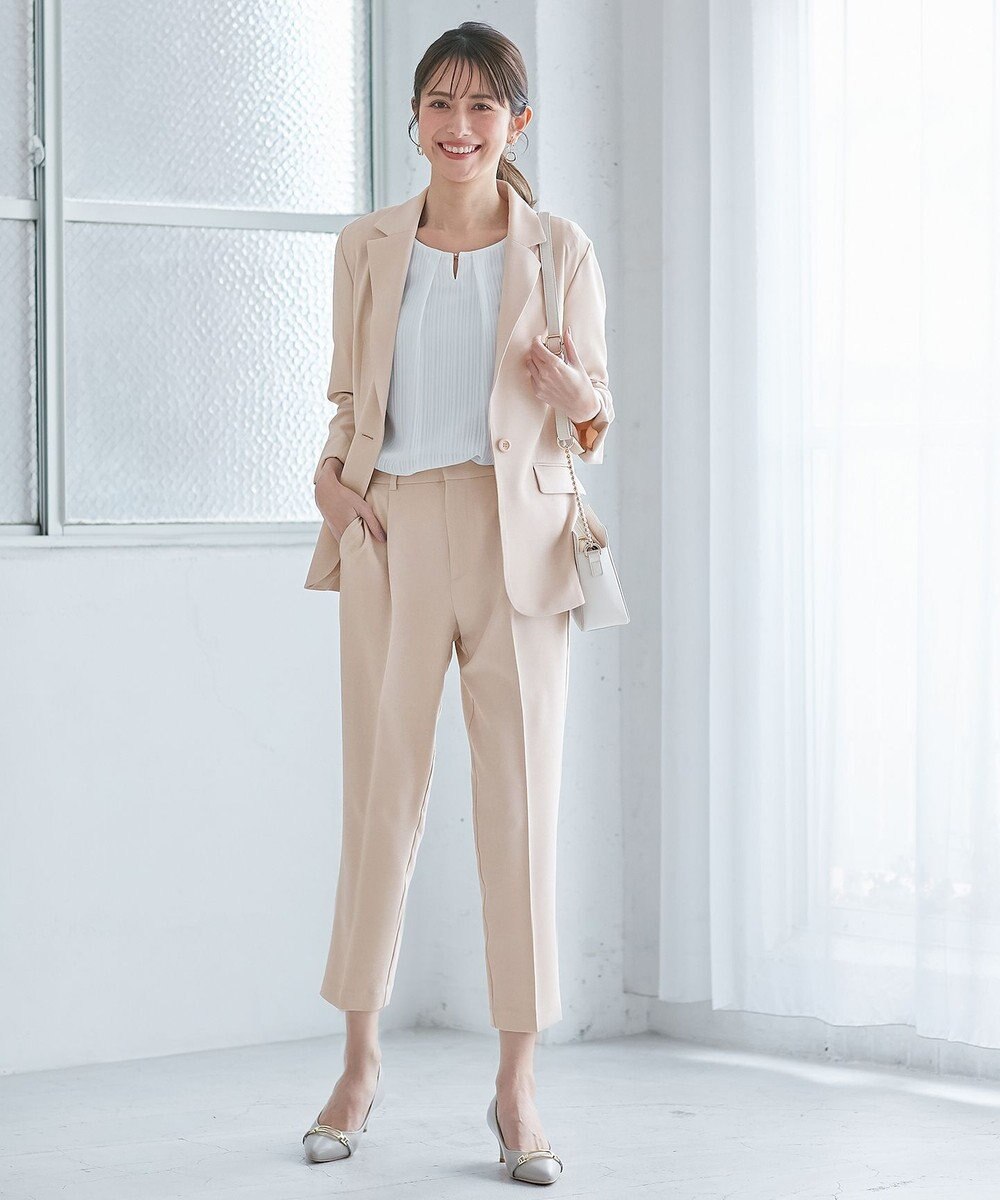 ANY SIS 【美人百花7月号掲載】リネンライクポリエステル テーラード ジャケット 