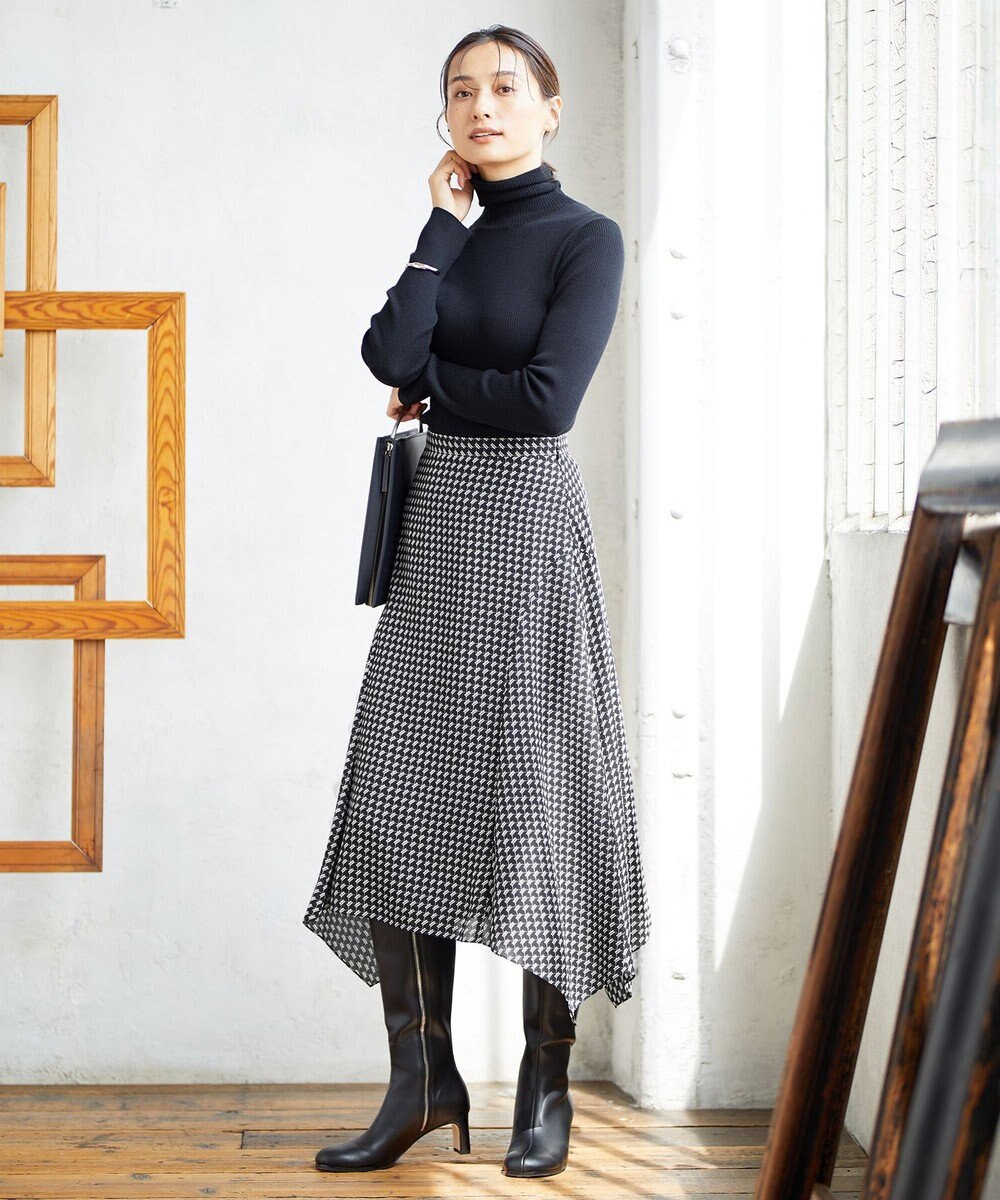 ICB 【洗える】 スモールパターンプリント  スカート 