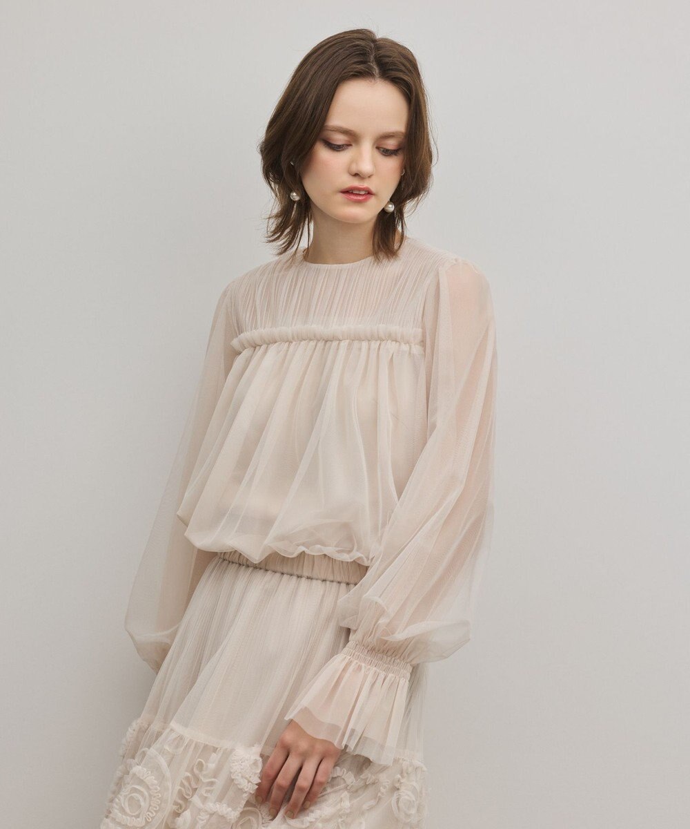 GRACE CONTINENTAL チュールタイブラウス 