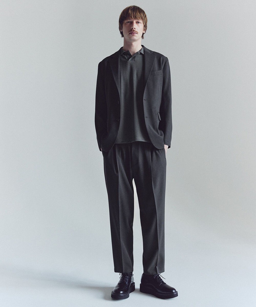 UNFILO MENS 【ストレッチ/イージーケア】WOOL TOUCH 機能美パンツ ワイド 