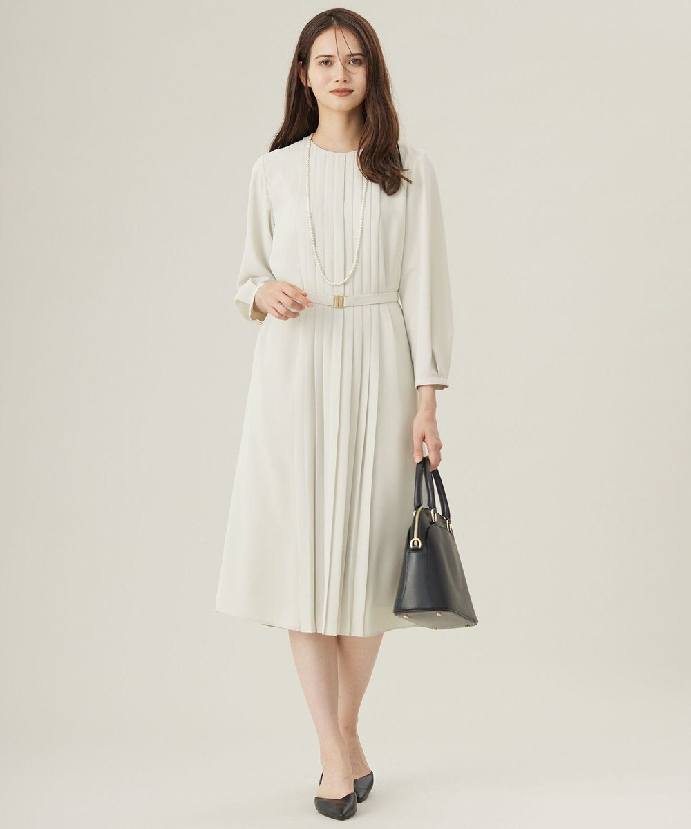 自由区 L 【19号サイズまで展開】ライトサテン ワンピース 