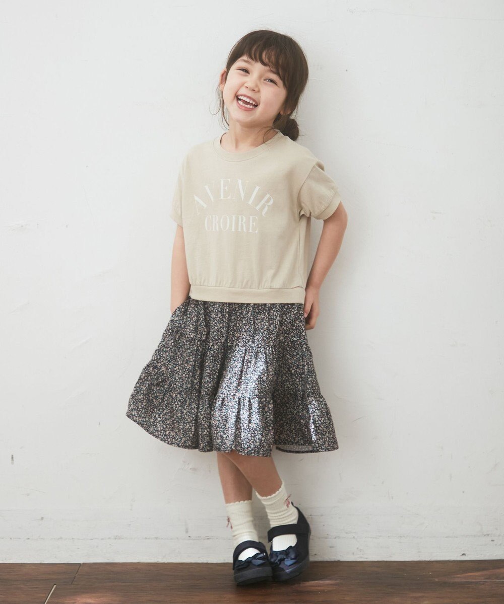 ANY KIDS 花柄ドッキング ワンピース 