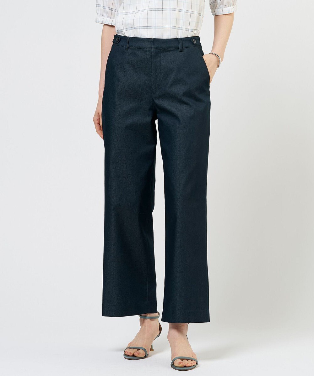 J.PRESS LADIES S TCシャンブレーサテンST ストレート パンツ 
