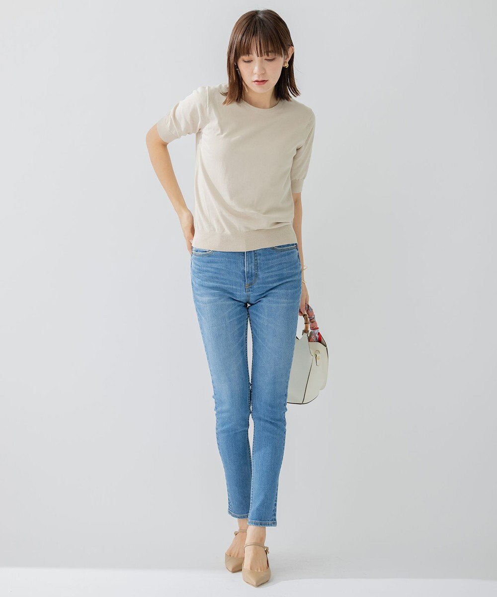 23区 L 【アンサンブル対応/洗える】プレミアム コットン 半袖 プルオーバー 