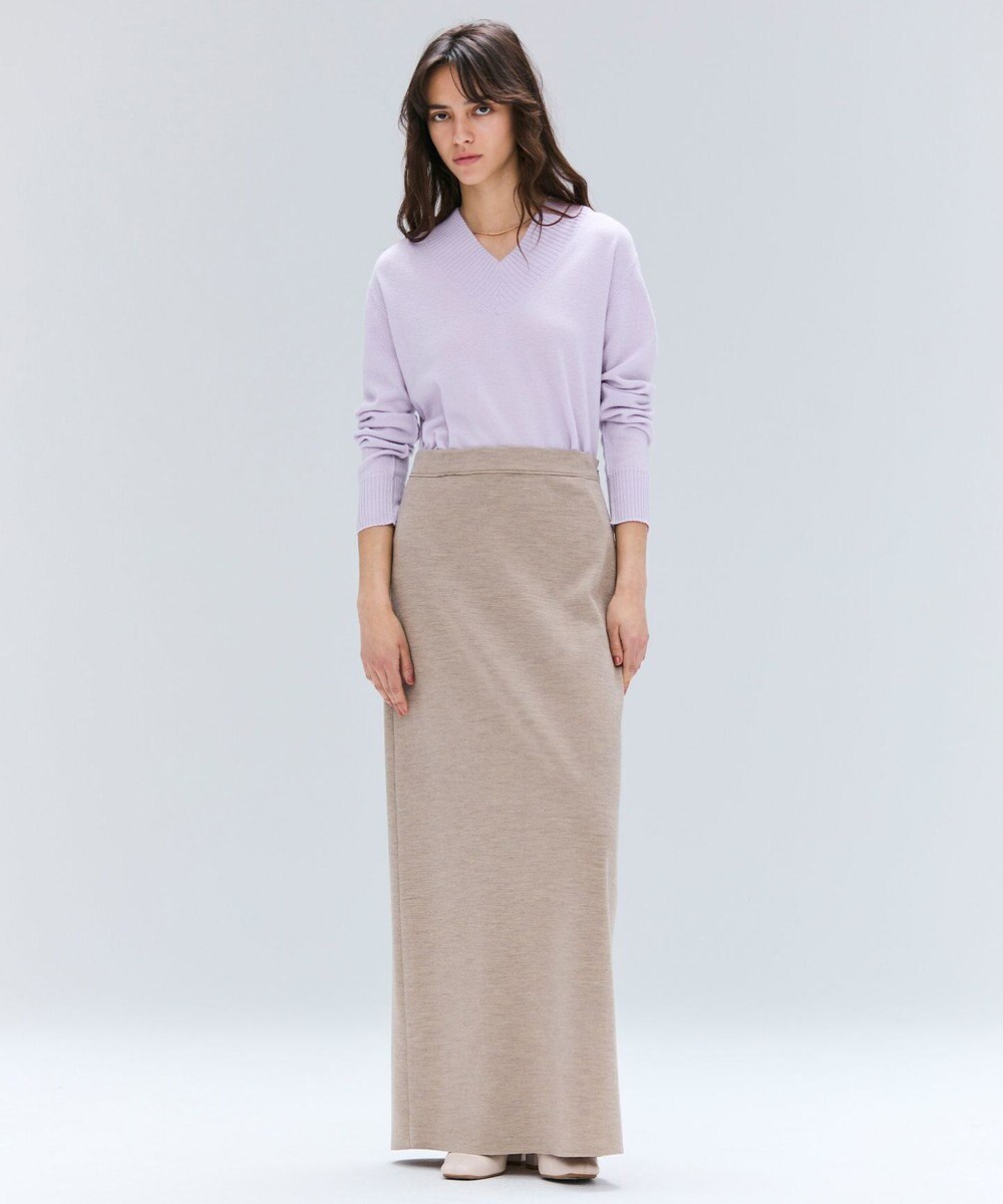 BEIGE， 【VERY NaVY12月号掲載】MONTAIGNE / イージーウエストウールロングスカート 