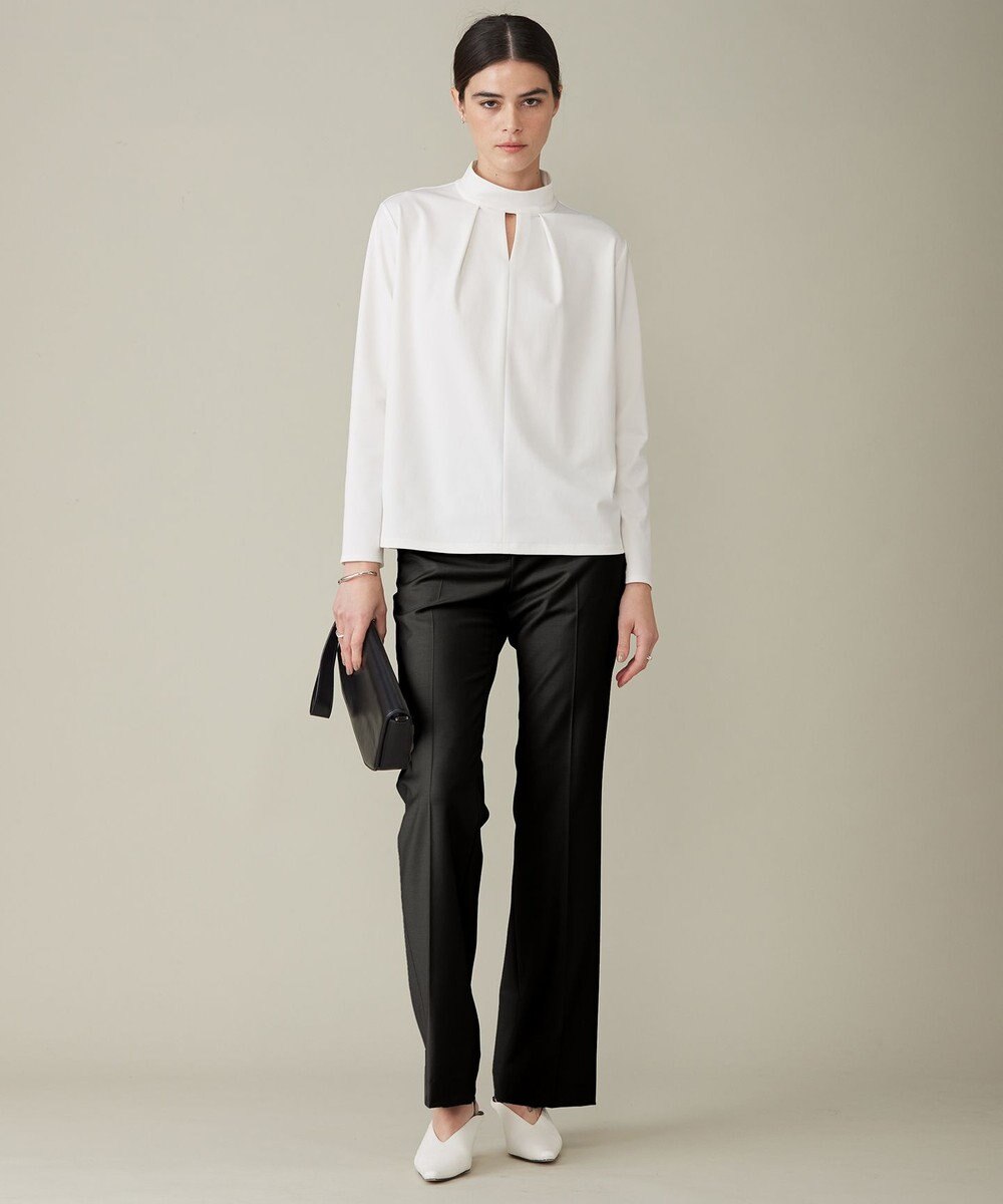 ICB L 【洗える】シャイニースムース ハイネックカットソー 