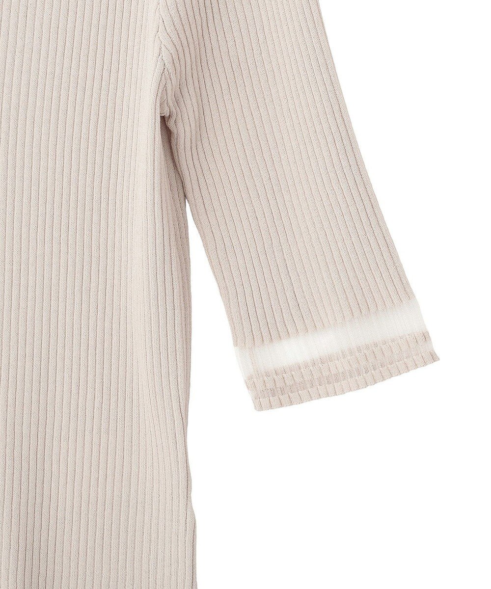 YECCA VECCA シアーMIX5分袖ニット 