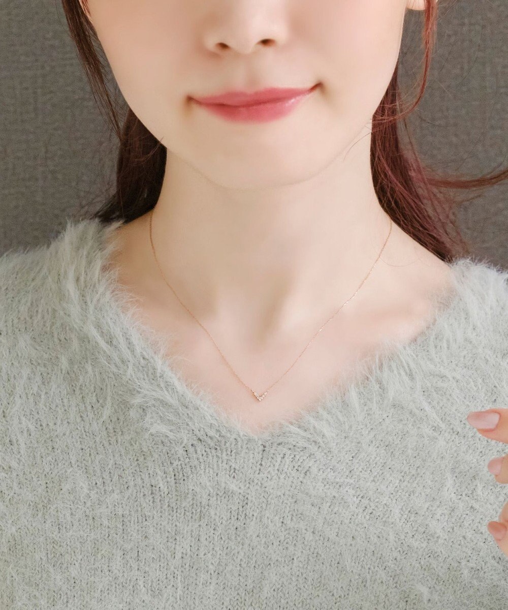 Phoebe 【K10RG】Vラインダイヤモンドネックレス/全長:40cm 
