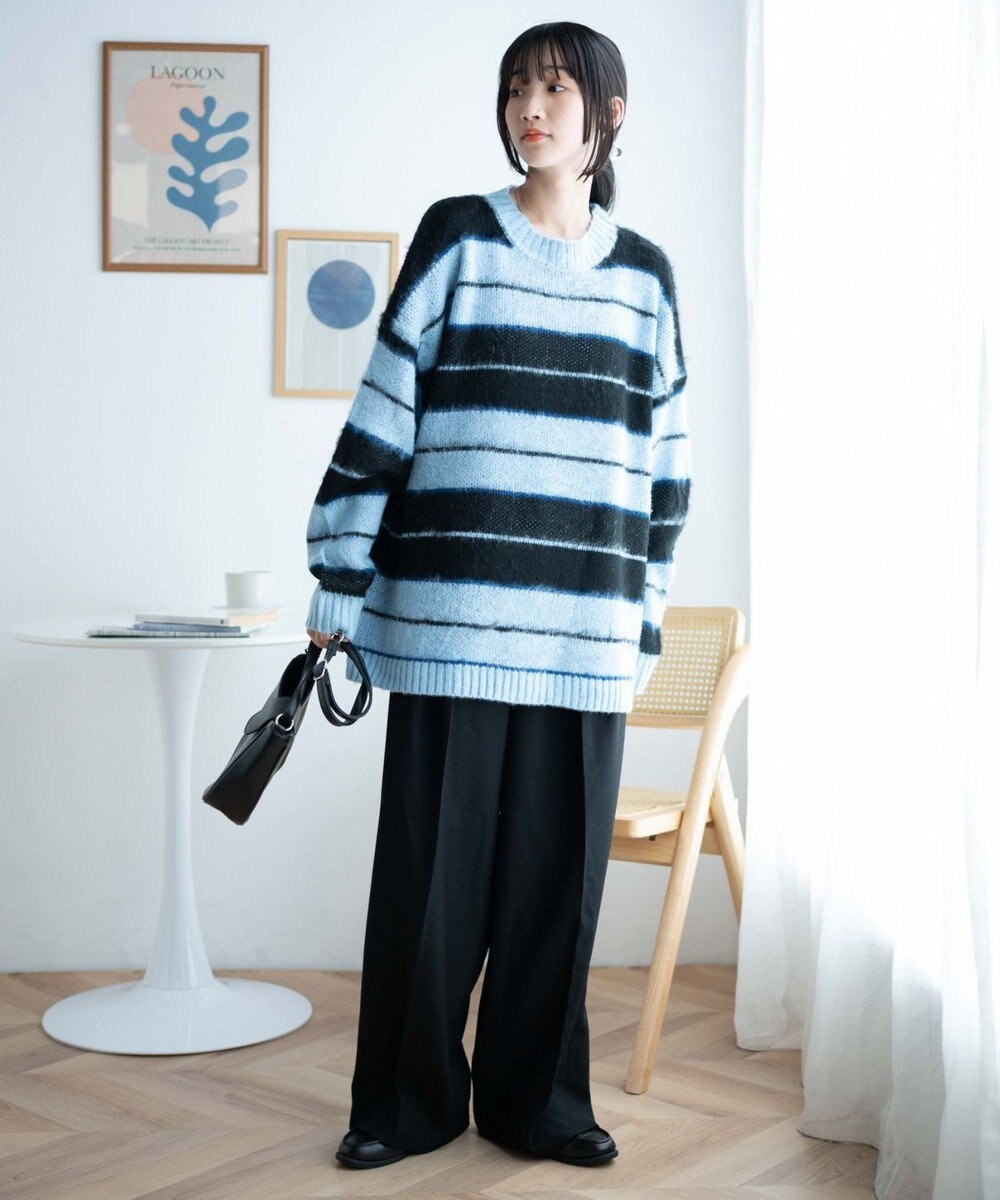 WEGO モヘアライク総柄BIGプルオーバー 