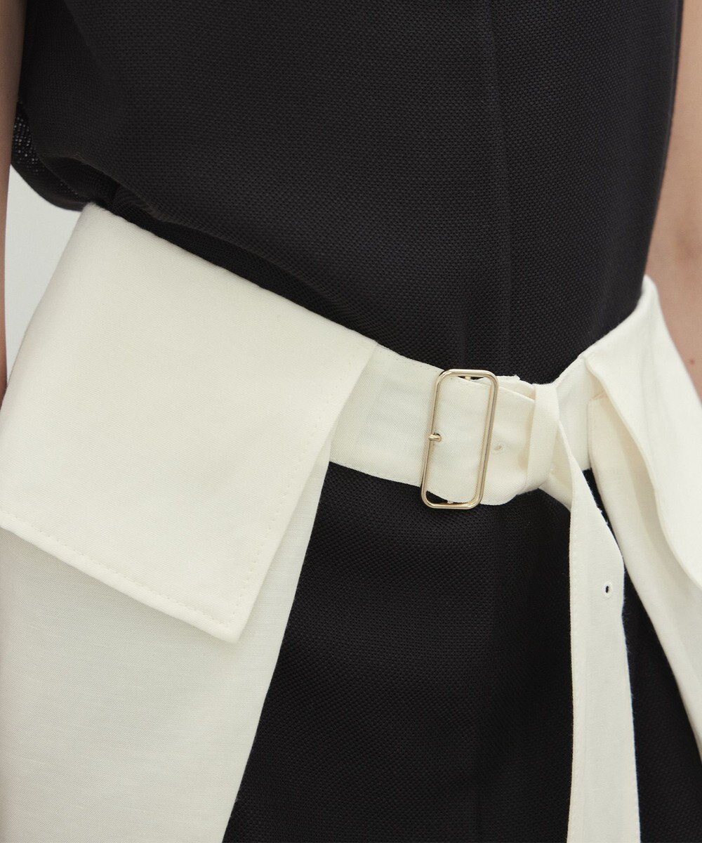 BEIGE， 【洗える】BERNARD / リネンワイドポケット付きラップベルト 