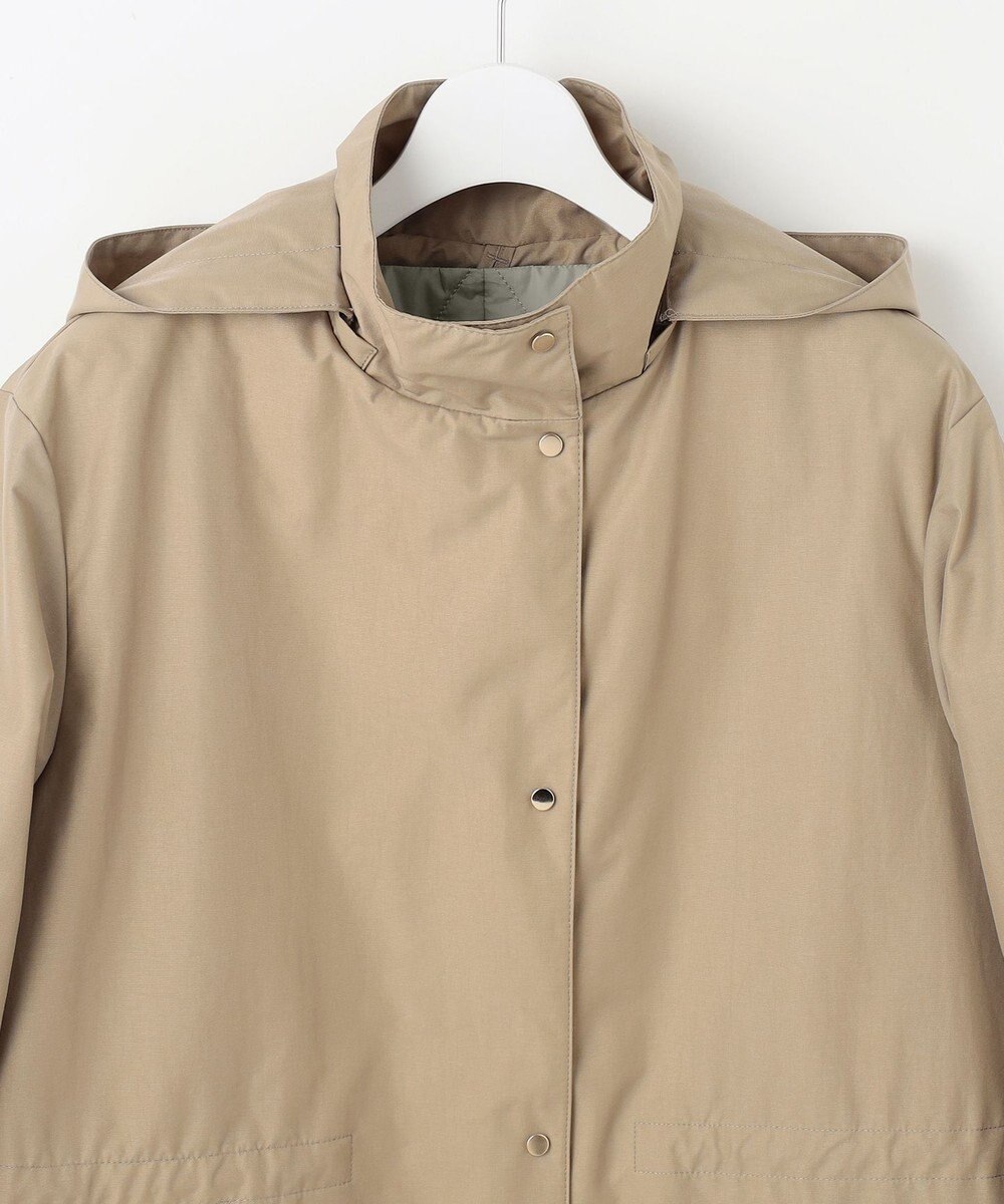 J.PRESS LADIES 【洗える】スパンライクナイロンタッサー フーデット コート 