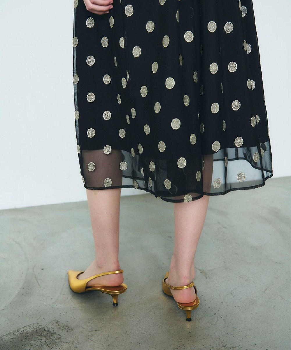 GRACE CONTINENTAL ラメドット刺繍ドレス 