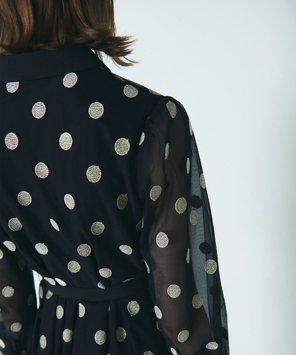 GRACE CONTINENTAL ラメドット刺繍ドレス 