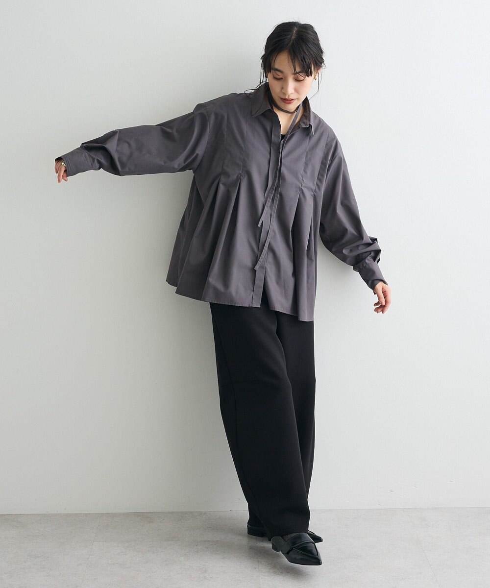 CRAFT STANDARD BOUTIQUE タイ付きタックシャツチュニック 