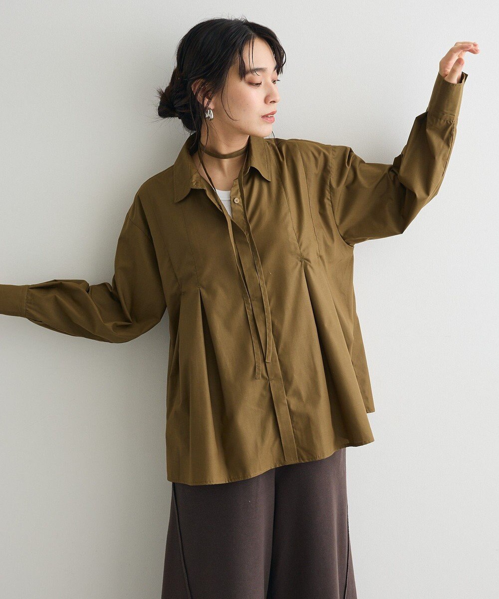 CRAFT STANDARD BOUTIQUE タイ付きタックシャツチュニック 