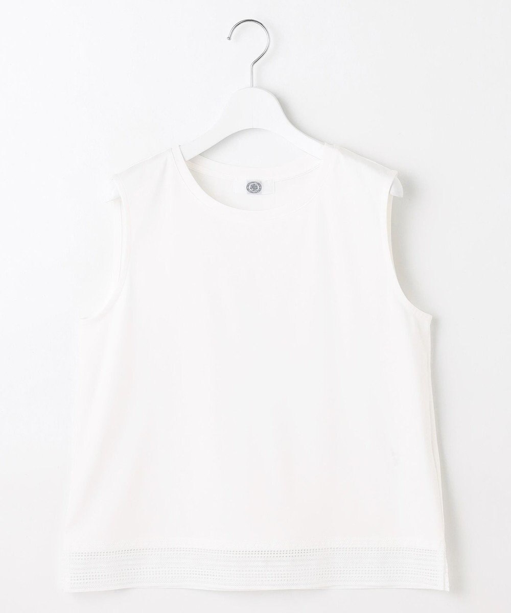 J.PRESS LADIES L 【人気のため追加・洗える】ノースリーブスムースジャージー レース カットソー 