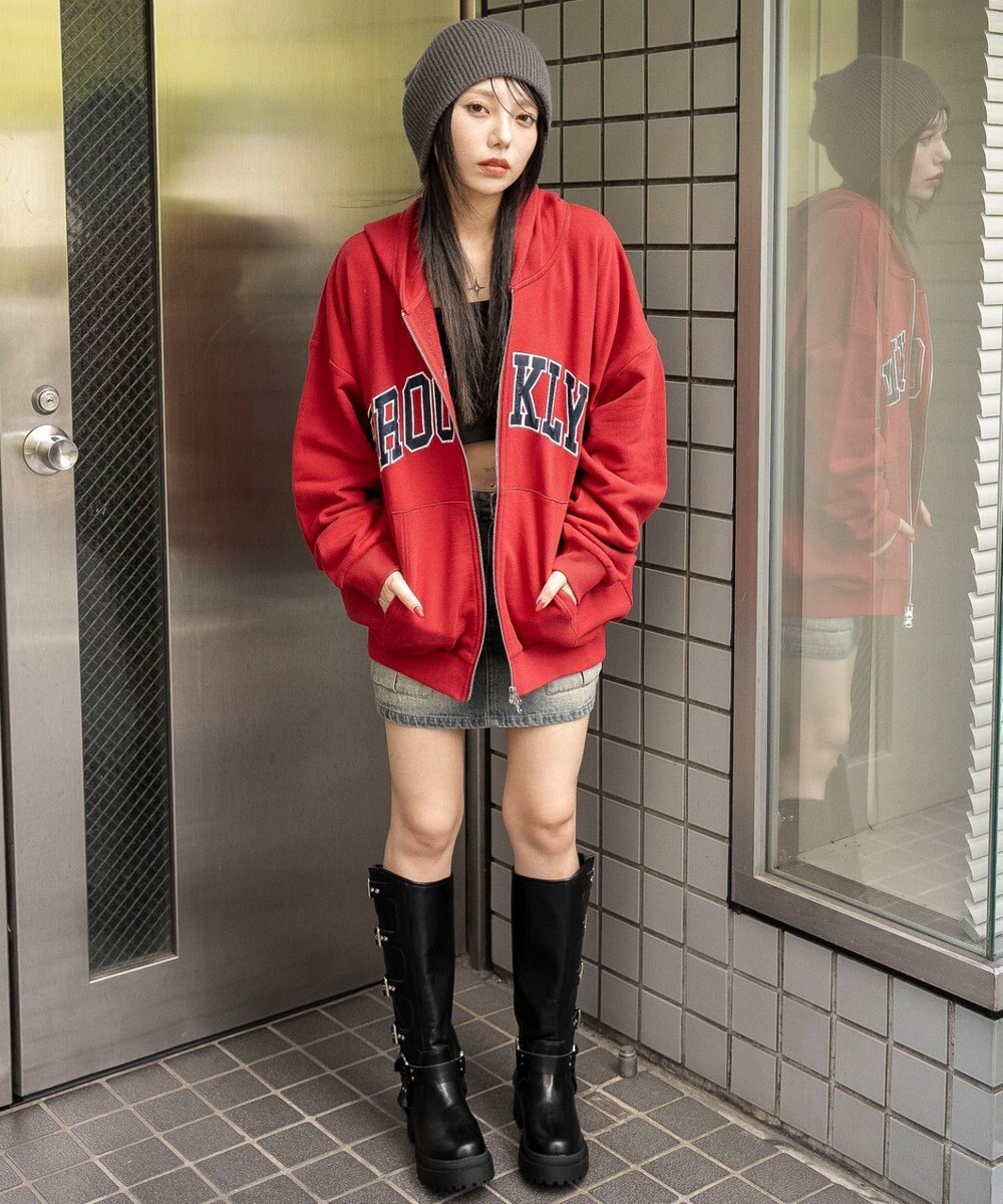 WEGO 【25年秋冬新作】グラフィックBIGZIPパーカー 