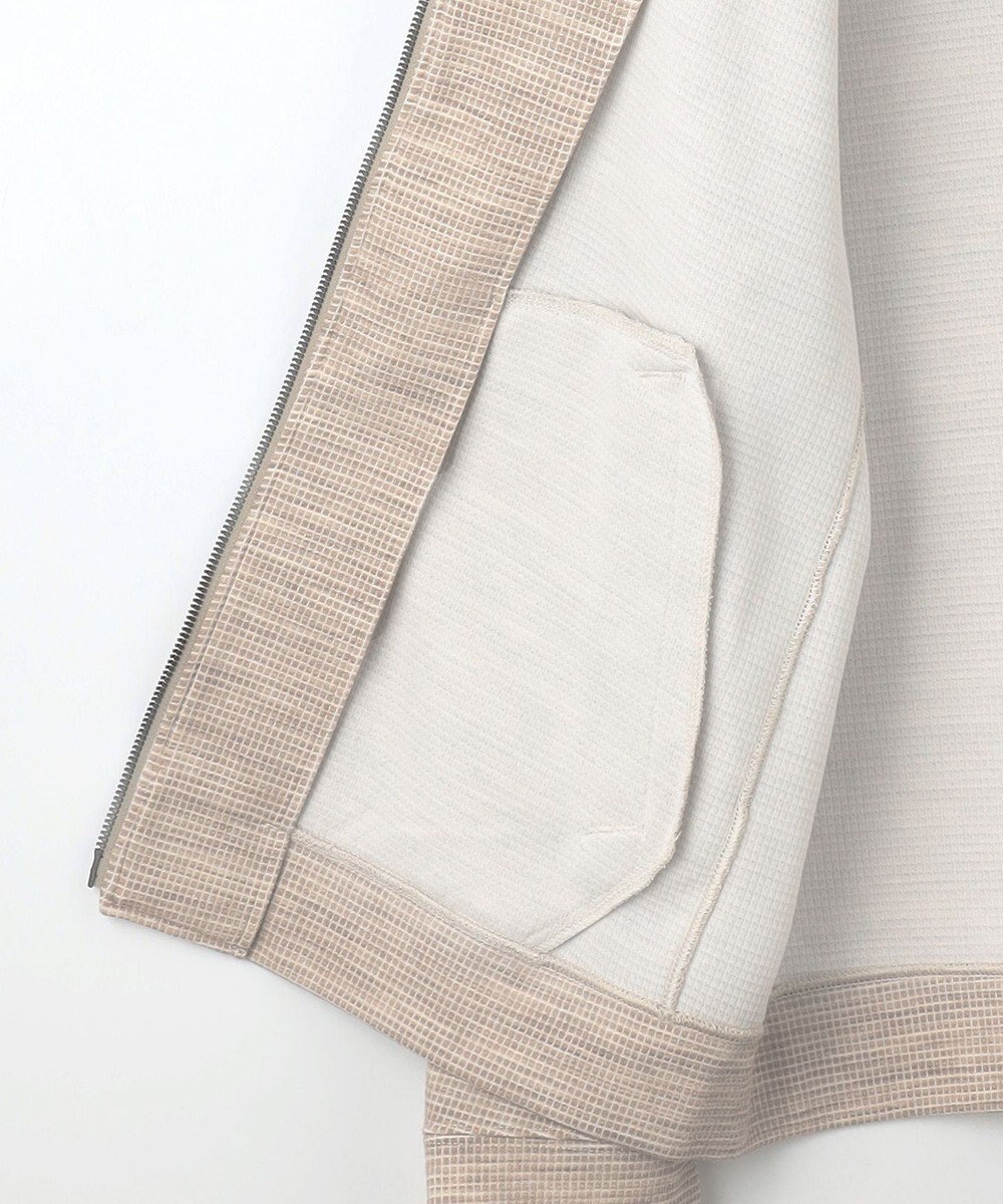 JOSEPH ABBOUD 【ストレッチ/ソフト/洗える/JAPANファブリック】ウールブロックピケ スタンドジップ アウター 