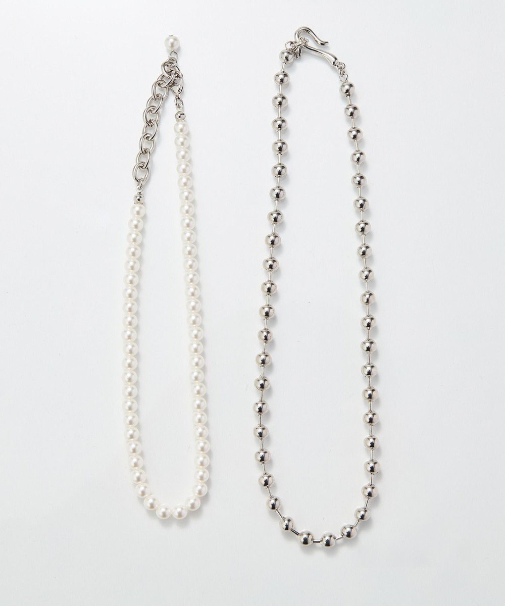 Phoebe マルチwayメタルボール×パールネックレス 