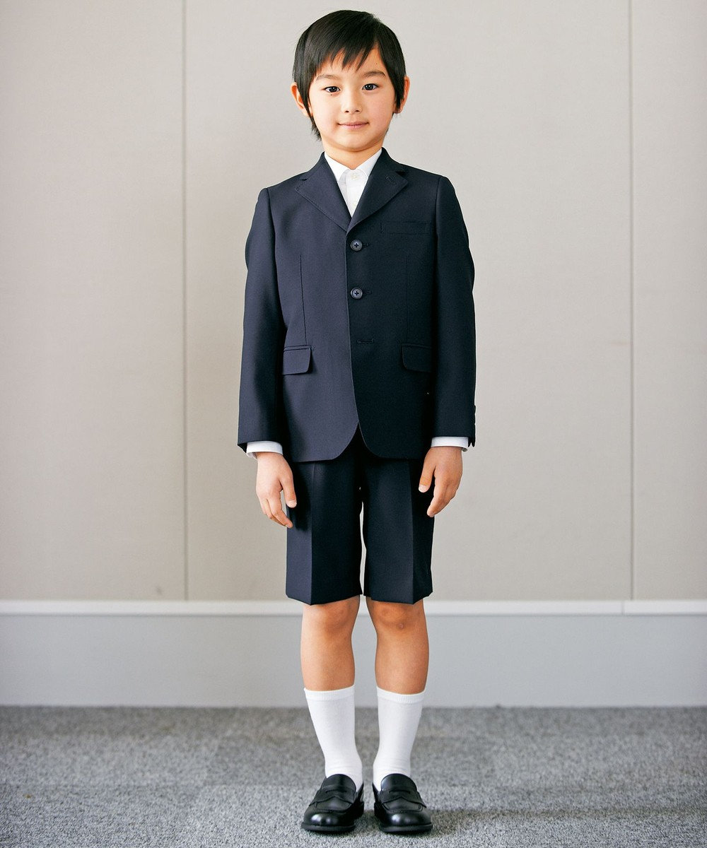MIKI HOUSE HOT BISCUITS 【ミキハウス】【110-130cm】 ウールサキソニー素材のスーツ 紺