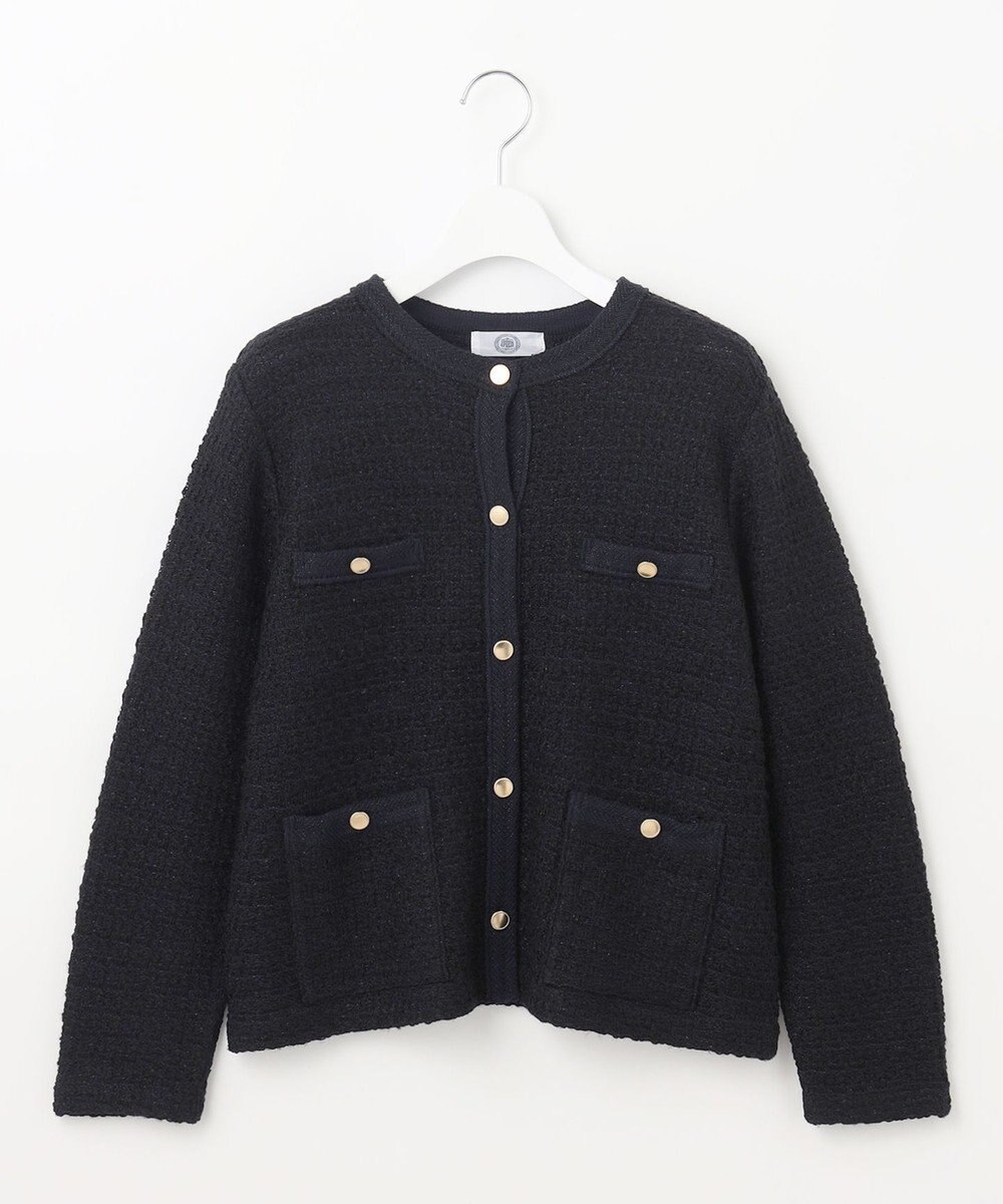 J.PRESS LADIES L 【洗える】TWEEDY ニット ジャケット 