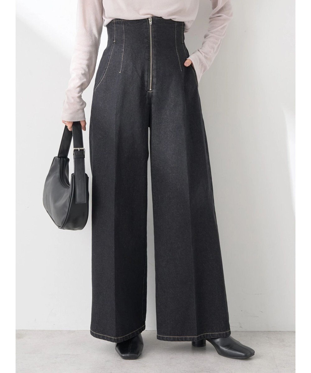 earth music&ecology フロントジップデニムパンツ 