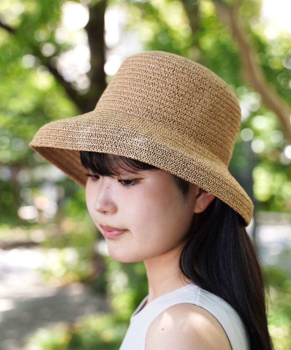 石田製帽 美濃和紙xコットンブレード　ウォッシャブルカサブランカ 