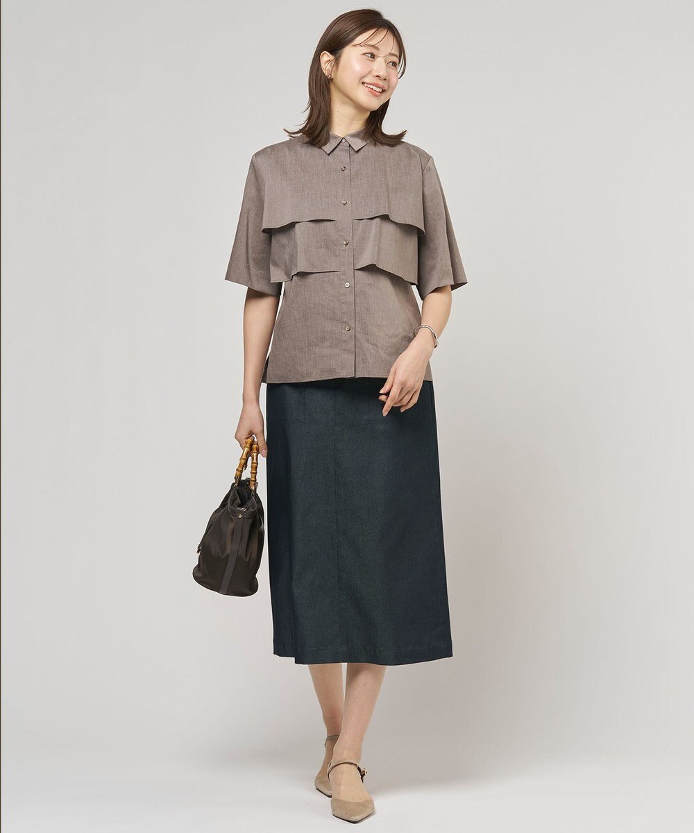 J.PRESS LADIES L 【WEB限定カラーあり】TCシャンブレーサテンST ナロー スカート 