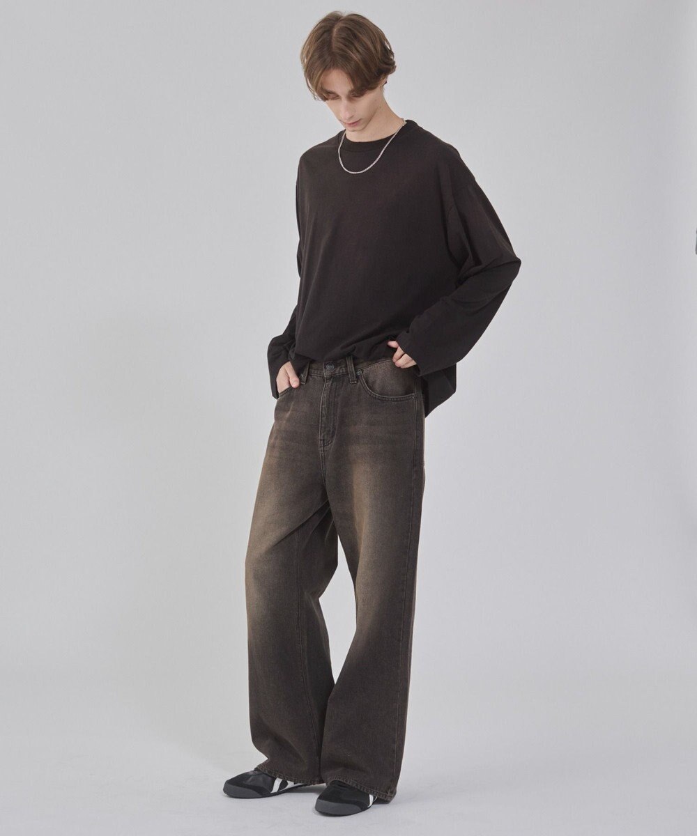 WEGO 【ユニセックス着用ITEM/ウエスト調整可】フレアデニムパンツ 