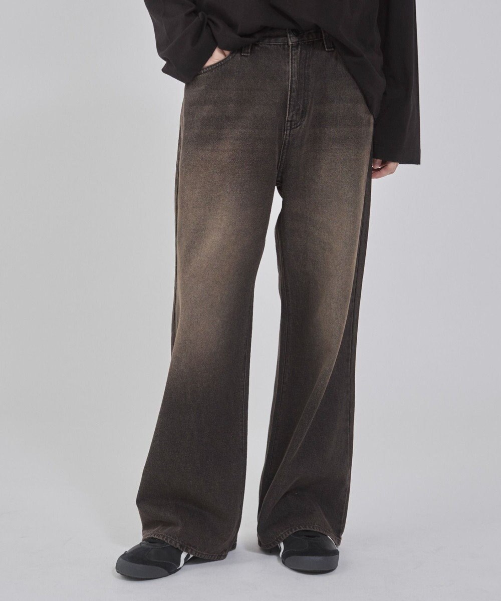 WEGO 【ユニセックス着用ITEM/ウエスト調整可】フレアデニムパンツ 