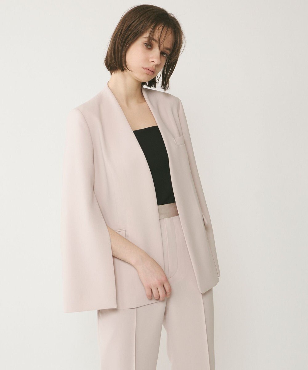 GRACE CONTINENTAL ダブルクロスノーカラージャケット 