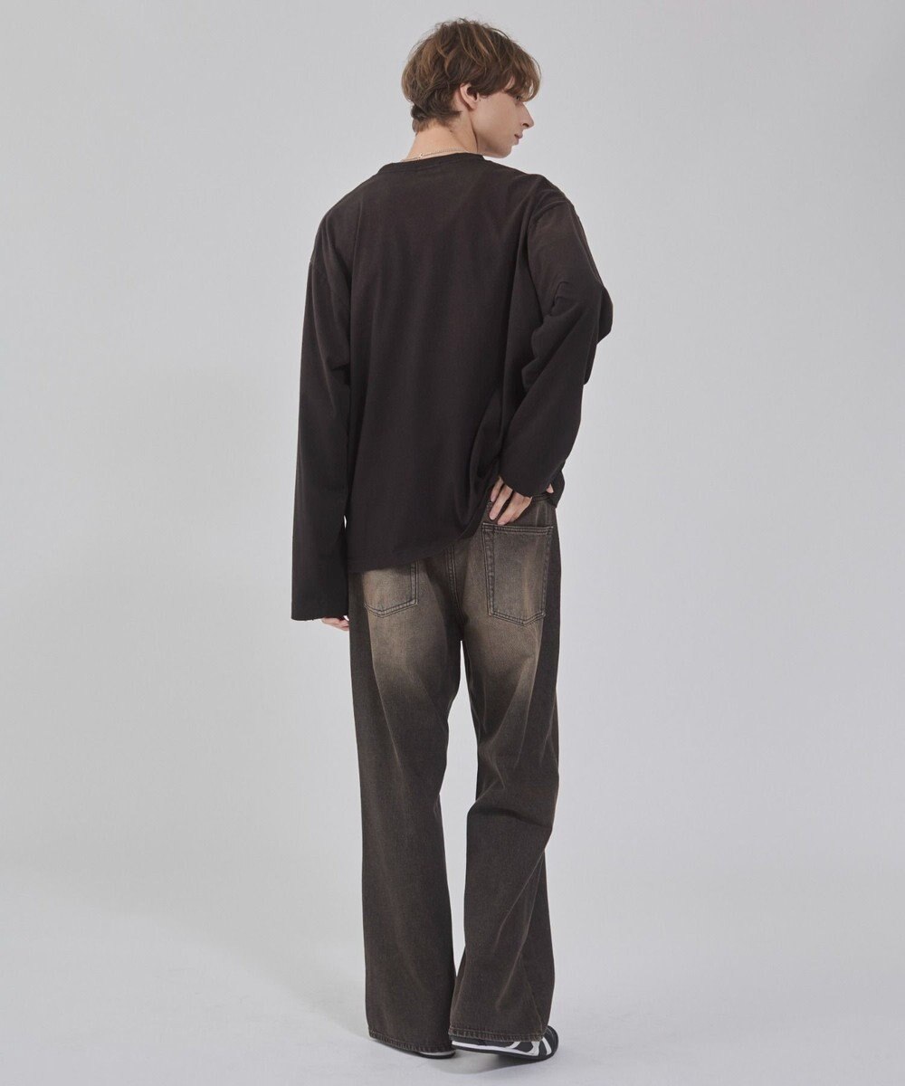 WEGO 【ユニセックス着用ITEM/ウエスト調整可】フレアデニムパンツ 