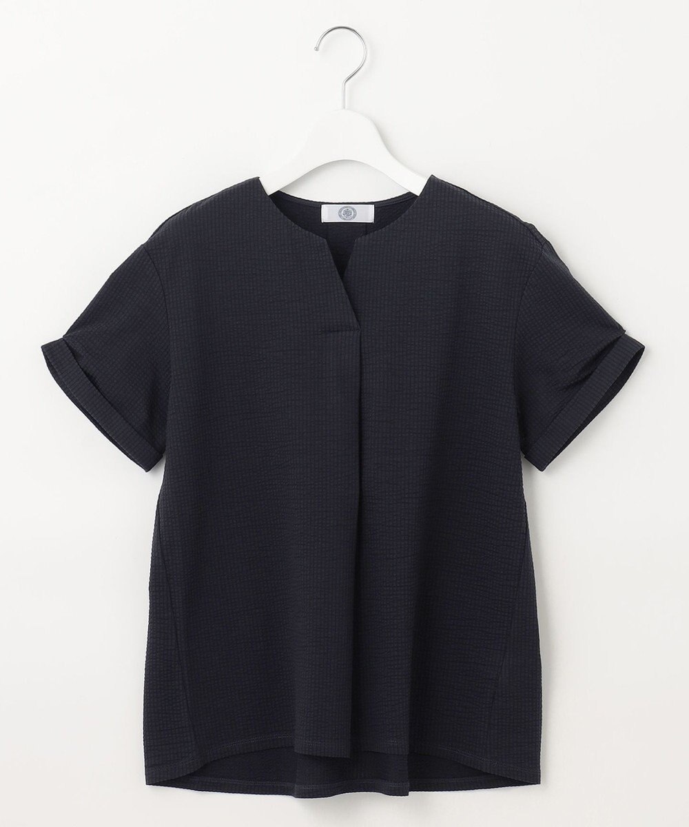 J.PRESS LADIES L 【WEB限定カラーあり・抗菌消臭・吸水速乾】サッカージャージー キーネック カットソー 