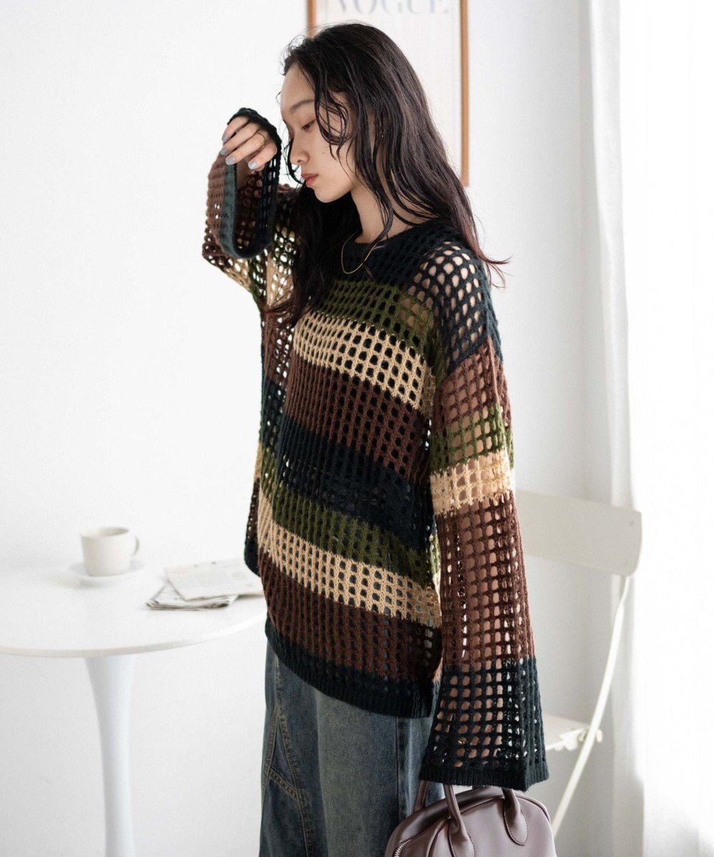 WEGO ビッグメッシュニットプルオーバー 