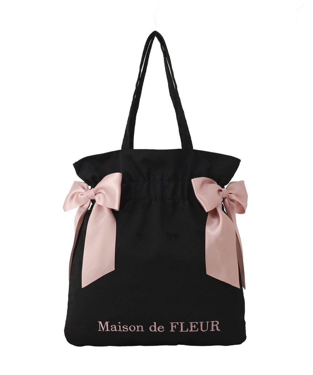 Maison de FLEUR リボンジャカードダブルリボントートバッグ 