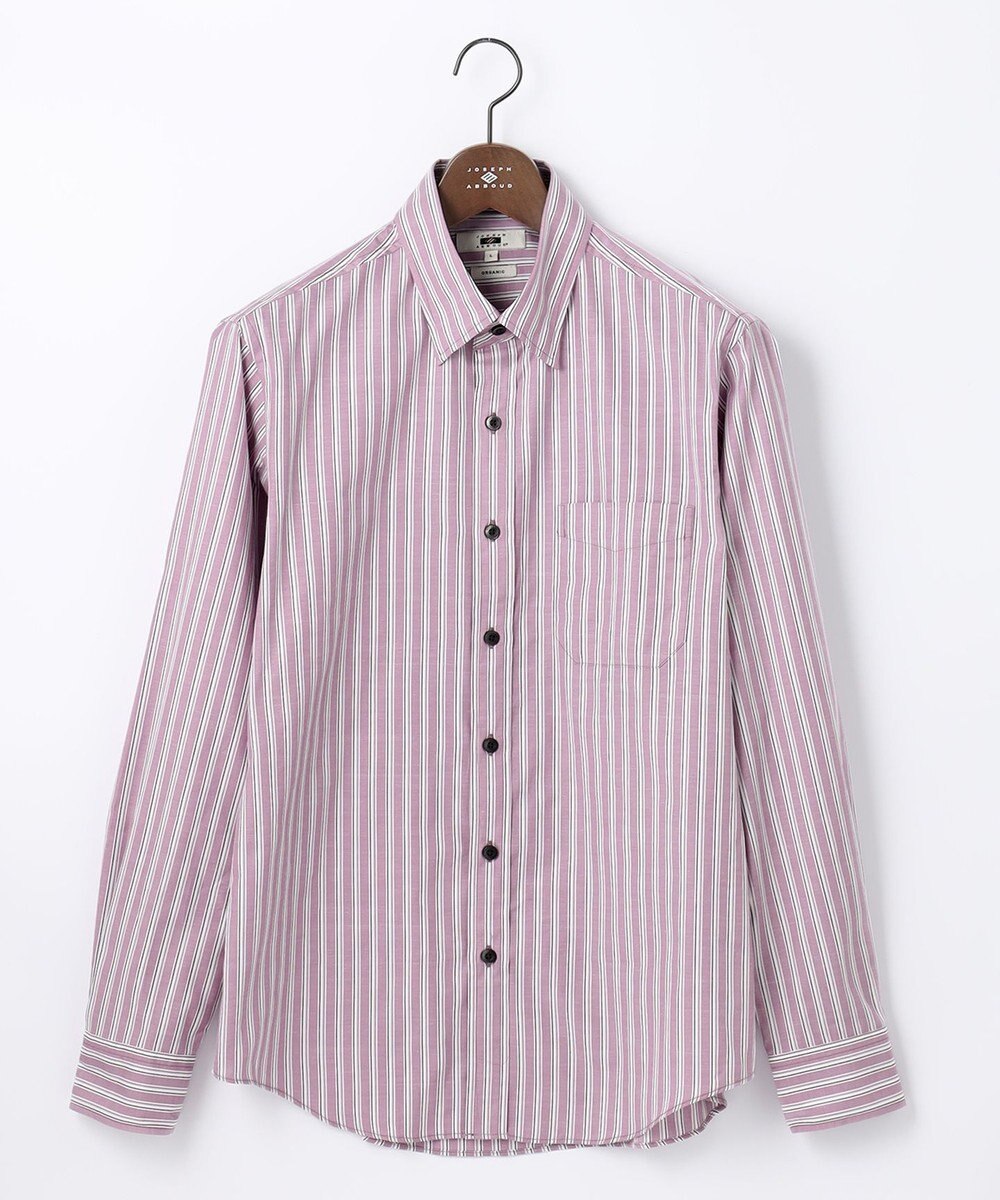 JOSEPH ABBOUD 【オーガニックコットン】JOE COTTON シャンブレーサテンストライプ シャツ 