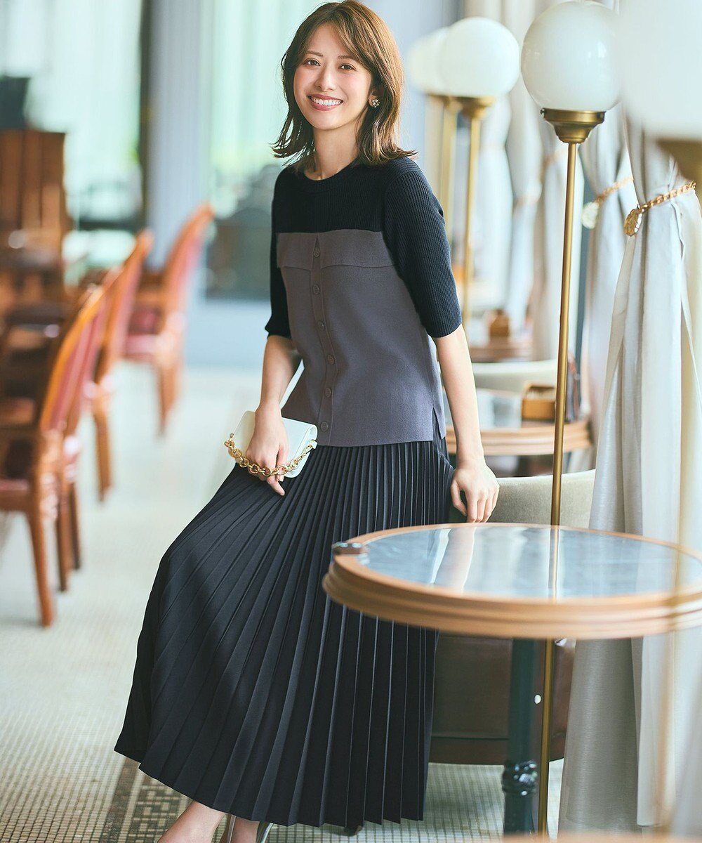 ANY SIS 【UVカット・アンチピリング・洗える】ウーステッドエステル  プリーツスカート 