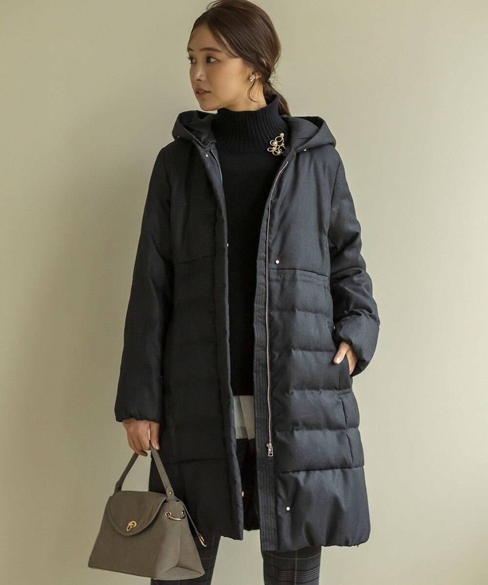 組曲 ライトタフタロングダウンコート 