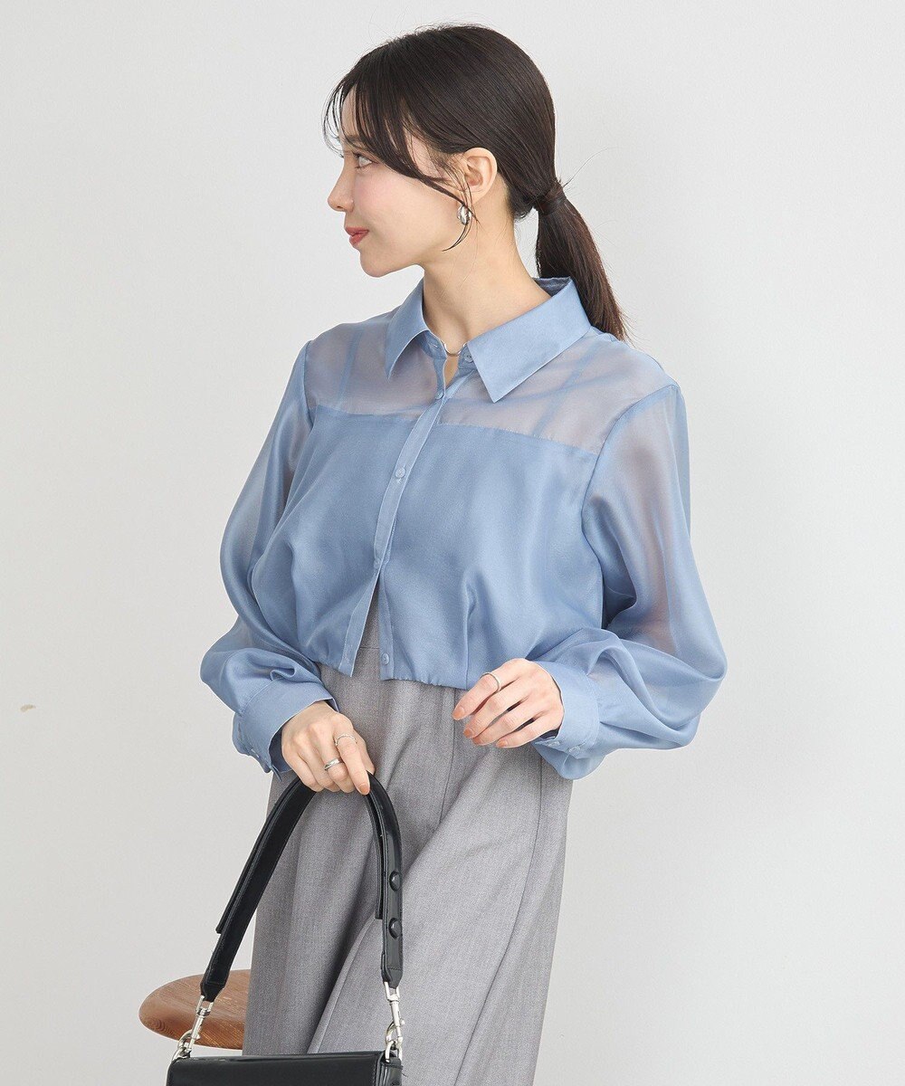 earth music&ecology バルーンシアーショートシャツ 