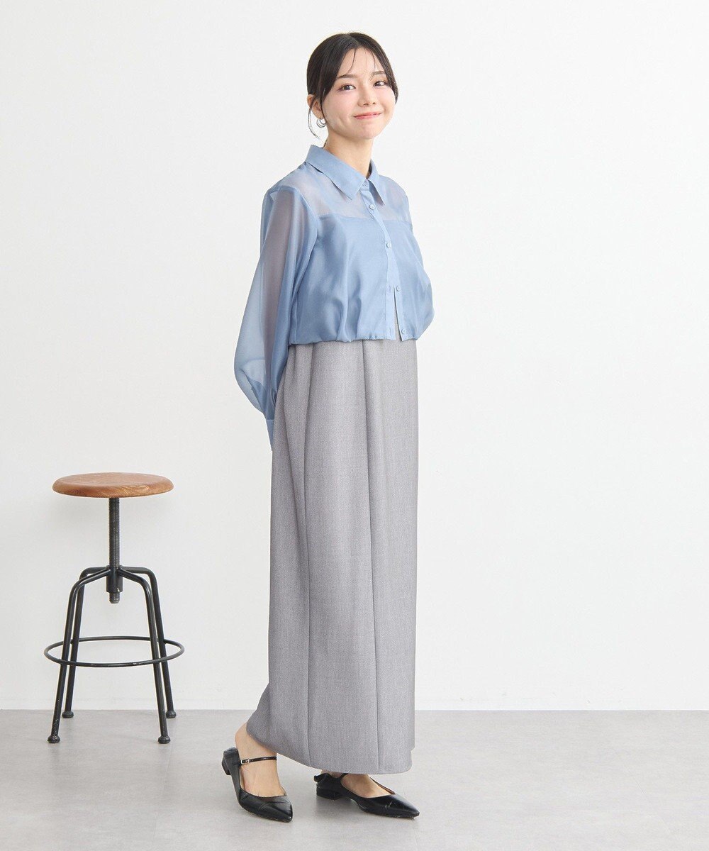 earth music&ecology バルーンシアーショートシャツ 