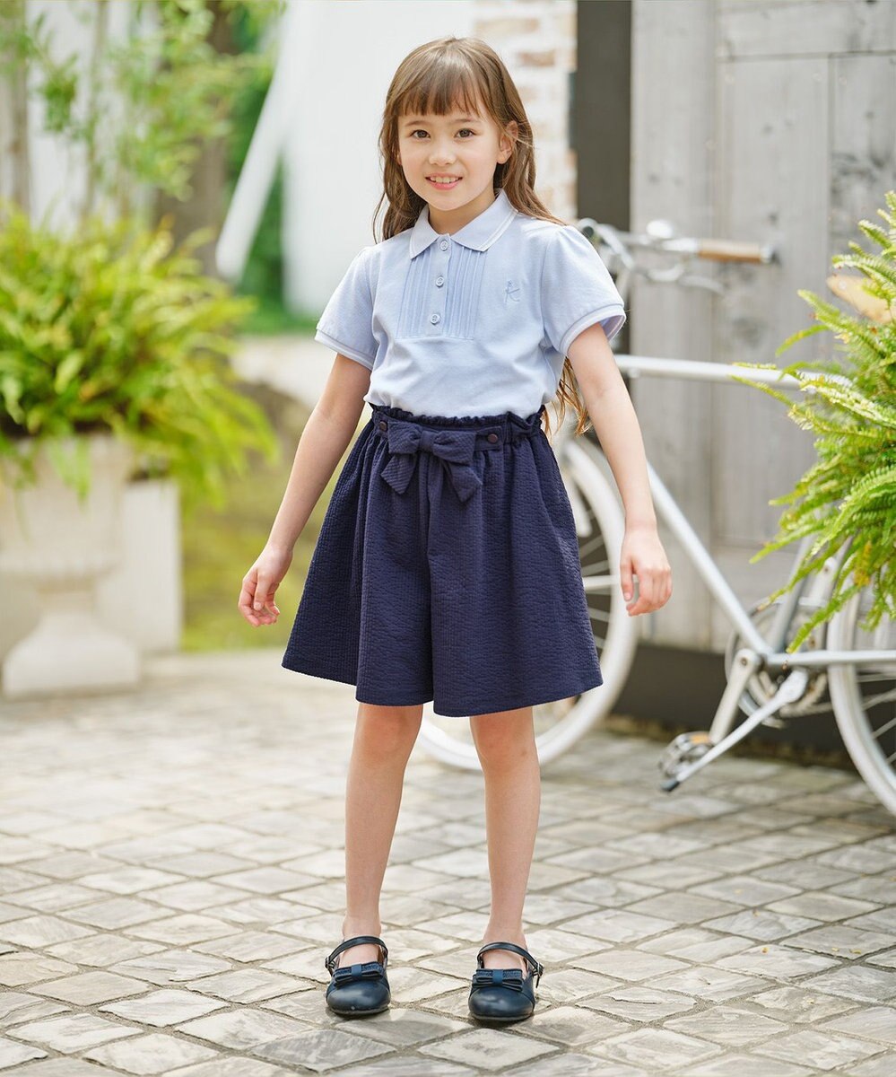 組曲 KIDS 【150-160㎝】サッカーストライプ キュロット 