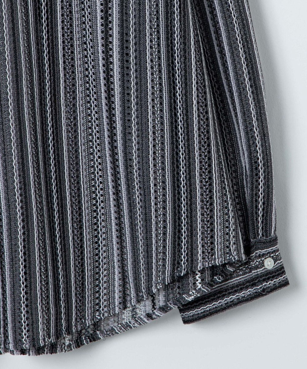 WEGO 【ユニセックス着用ITEM】ストライプメッシュBIGシャツ 