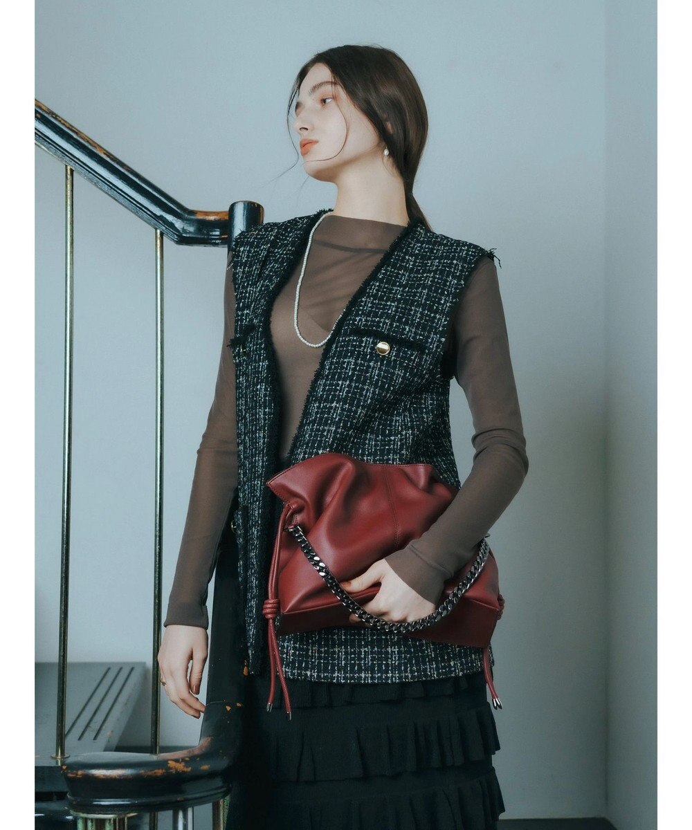 YECCA VECCA 【CLASSY.掲載】2wayチェーンギャザーバッグ 