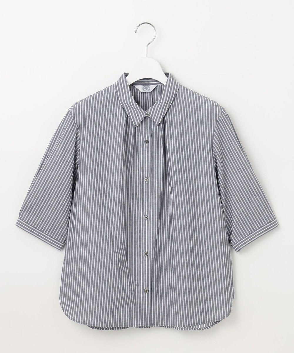 J.PRESS LADIES 【洗える】BEZ空羽ストライプ 前開き シャツカラー ブラウス 