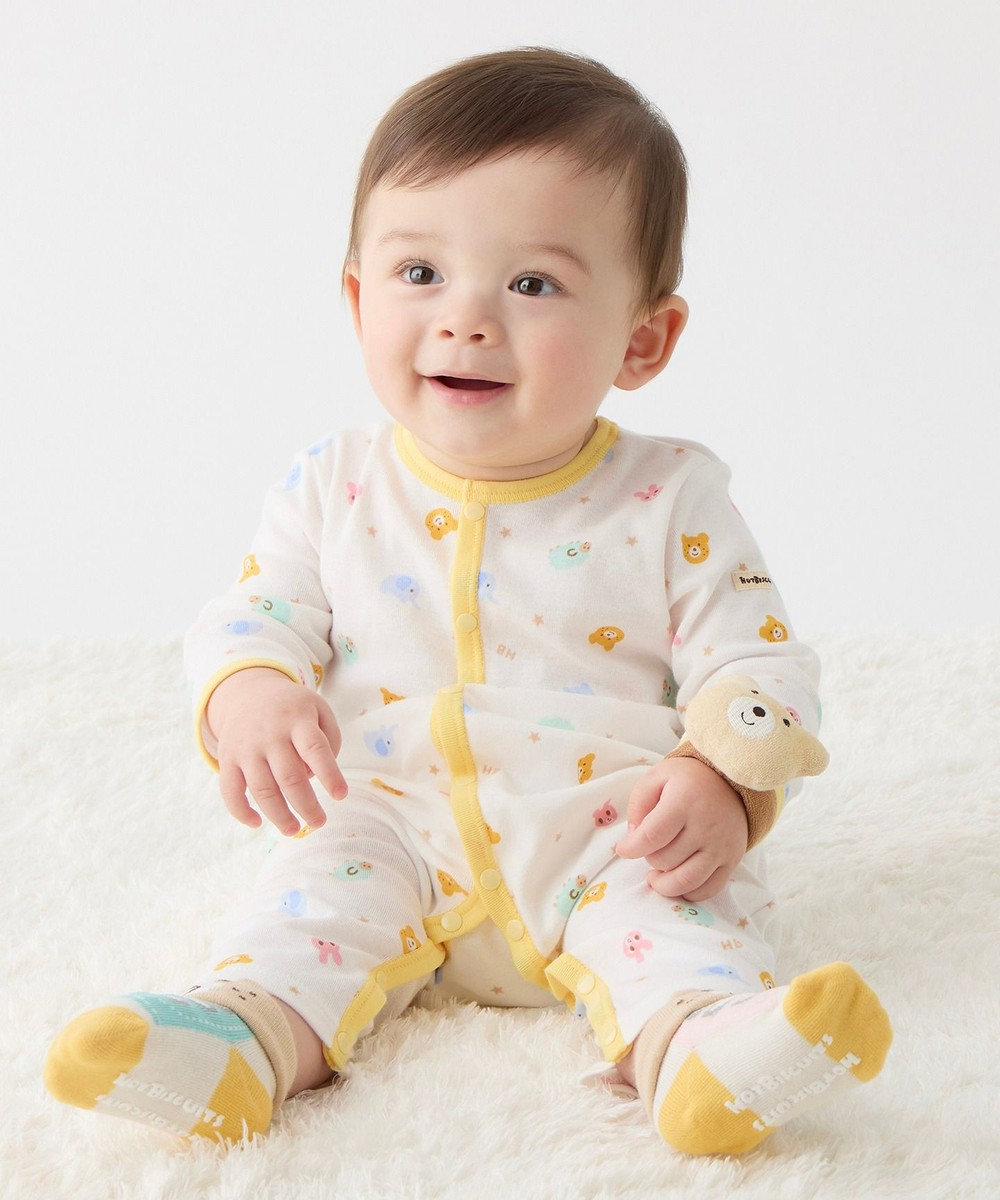 MIKI HOUSE HOT BISCUITS 【60-80cm】 フライス素材 カバーオール肌着 